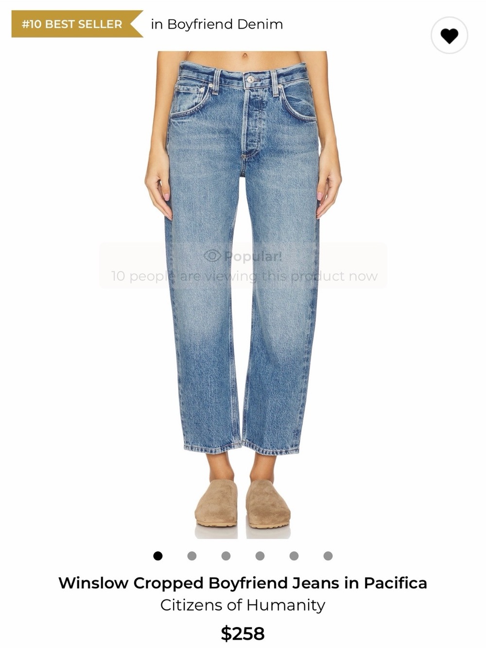 Citizens Of Humanity Winslow Cropped Boyfriend Jeans - Pacifica Blue Wash!